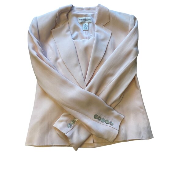 100% silk dress blazer set pink sheath stunning 80's suit sz 8 Vintage classic - Picture 8 of 14